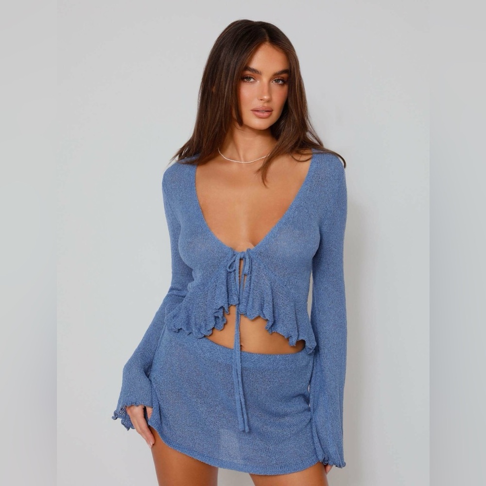 TIGER MIST Cressida Knit top Y2K Medium Blue new